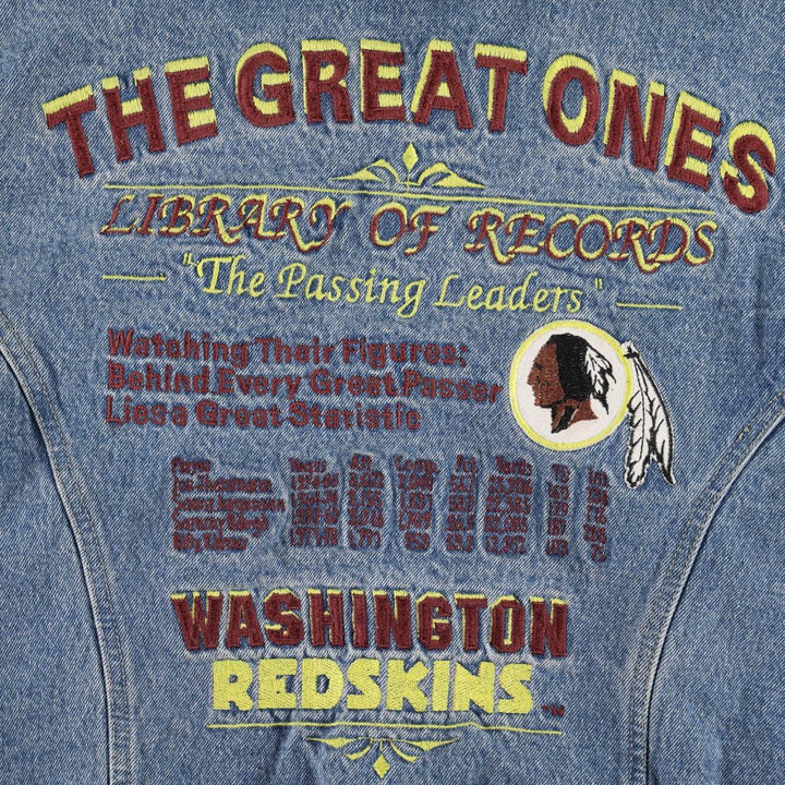 Campri NFL Washington Redskins denim jacket, men's size L (approx.) cotton blue type Vintage Second Hand
