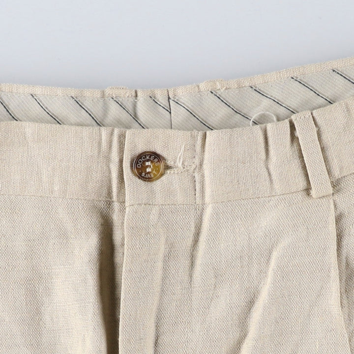 90'S Dockers Levi's Two-Pleated Slacks, Men's, Size W34, Vintage unclear Beige type Vintage Second Hand