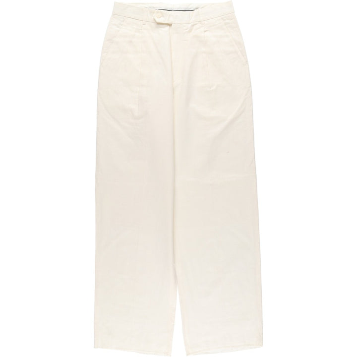 EDDIE DOMANI Two-pleat Linen Pants, Men's Size W31 linen Beige type Vintage Second Hand
