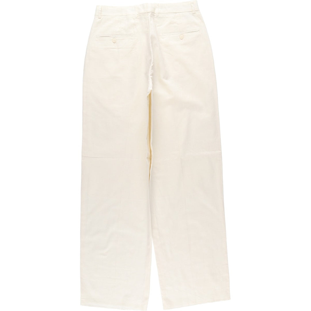 EDDIE DOMANI Two-pleat Linen Pants, Men's Size W31 linen Beige type Vintage Second Hand