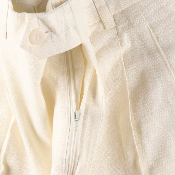 EDDIE DOMANI Two-pleat Linen Pants, Men's Size W31 linen Beige type Vintage Second Hand