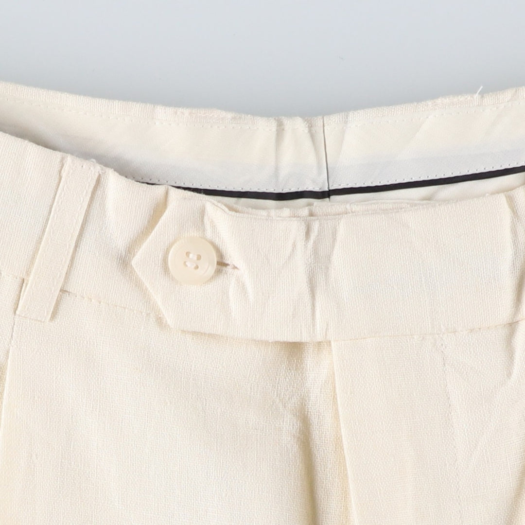 EDDIE DOMANI Two-pleat Linen Pants, Men's Size W31 linen Beige type Vintage Second Hand
