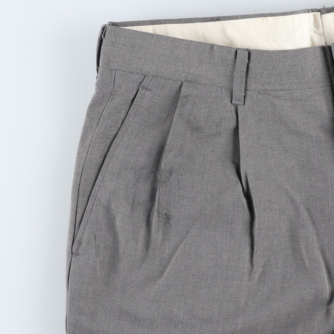 90'S - Vintage Arrow Reg. Fit Two-Pleated Slacks, Made in USA, Men's Size 34 (approx.) polyester gray type Vintage Second Hand