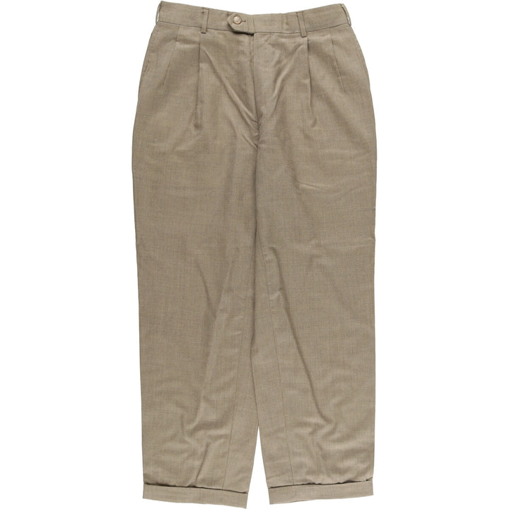 Vintage Ralph Lauren POLO UNIVERSITY CLUB check and houndstooth pattern two-pleat slacks, made in the USA, men's size W30. unclear beige type brown Vintage Second Hand