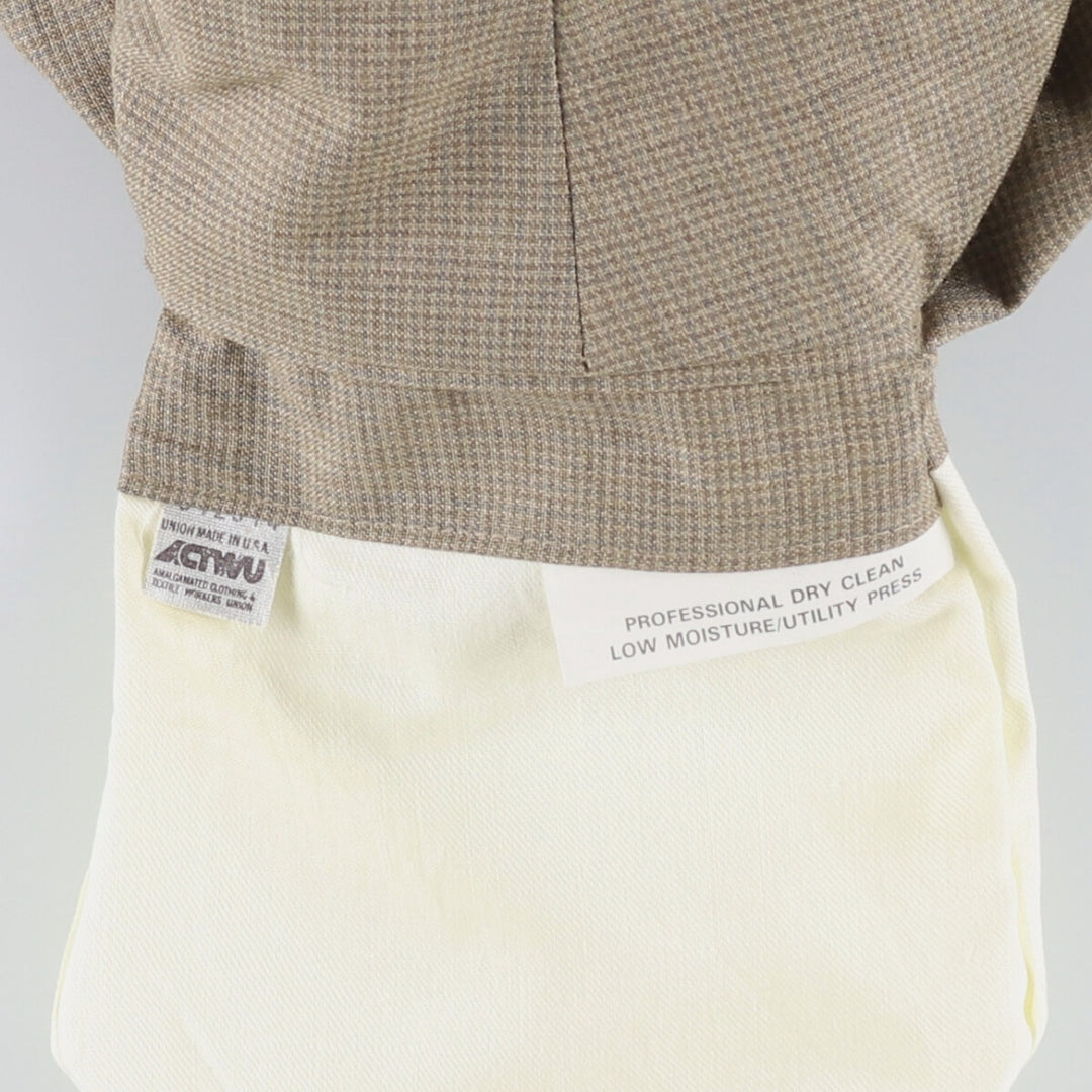 Vintage Ralph Lauren POLO UNIVERSITY CLUB check and houndstooth pattern two-pleat slacks, made in the USA, men's size W30. unclear beige type brown Vintage Second Hand