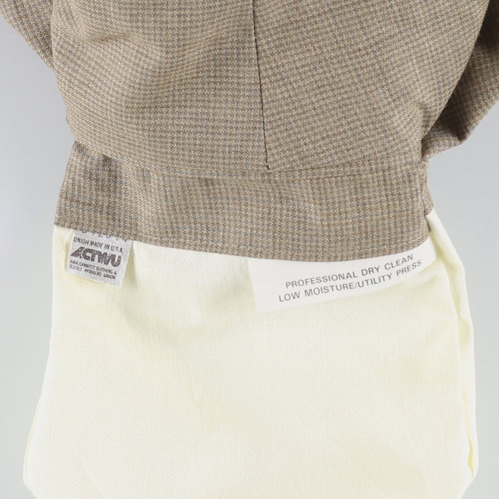 Vintage Ralph Lauren POLO UNIVERSITY CLUB check and houndstooth pattern two-pleat slacks, made in the USA, men's size W30. unclear beige type brown Vintage Second Hand