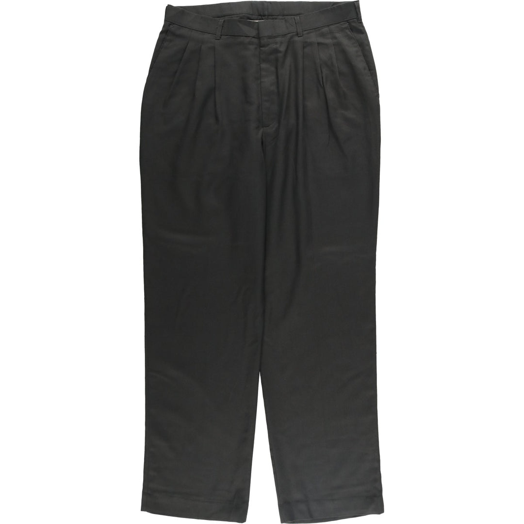 Haggar HAGGER Three-Tuck Slacks, Men's Size 34 polyester Green type dark green Vintage Second Hand