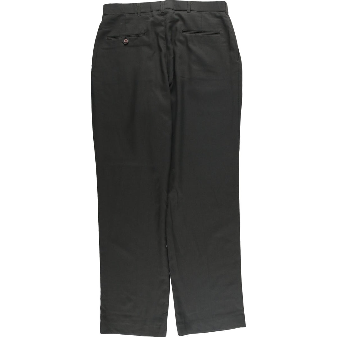 Haggar HAGGER Three-Tuck Slacks, Men's Size 34 polyester Green type dark green Vintage Second Hand
