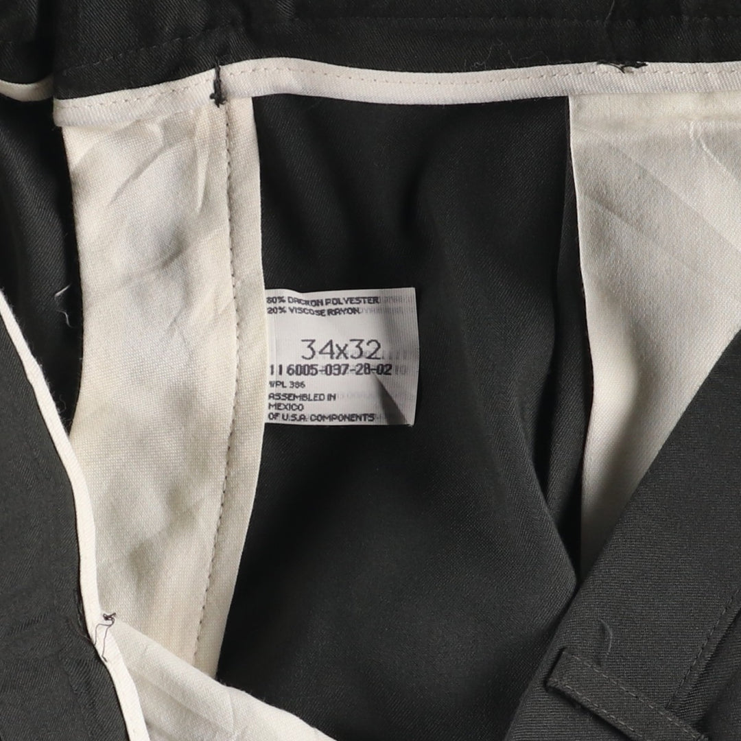 Haggar HAGGER Three-Tuck Slacks, Men's Size 34 polyester Green type dark green Vintage Second Hand