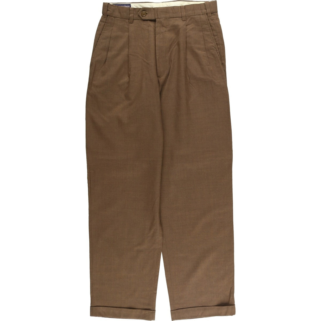 ROUNDTREE AND YORKE Two-pleat Slacks, Men's, Size W30 wool brown type Vintage Second Hand