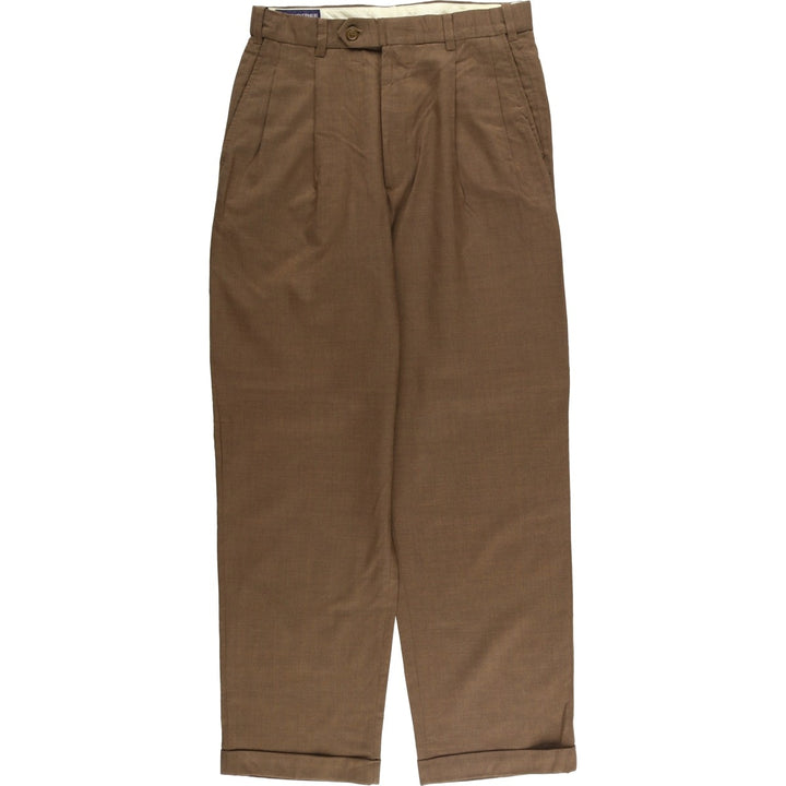 ROUNDTREE AND YORKE Two-pleat Slacks, Men's, Size W30 wool brown type Vintage Second Hand