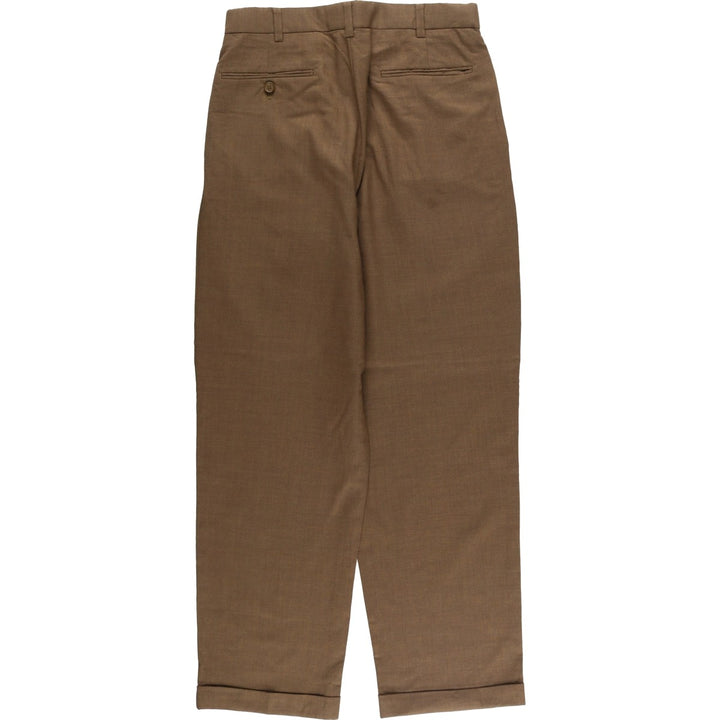 ROUNDTREE AND YORKE Two-pleat Slacks, Men's, Size W30 wool brown type Vintage Second Hand