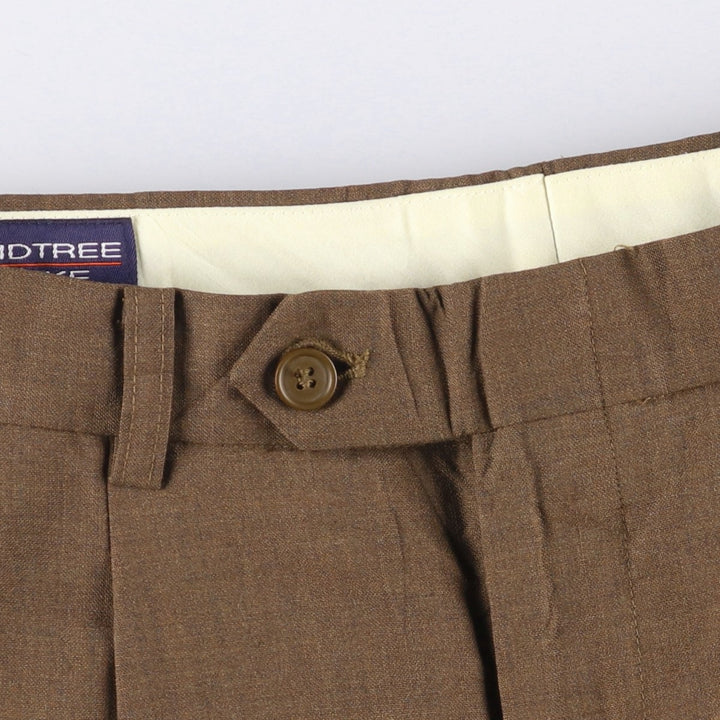ROUNDTREE AND YORKE Two-pleat Slacks, Men's, Size W30 wool brown type Vintage Second Hand