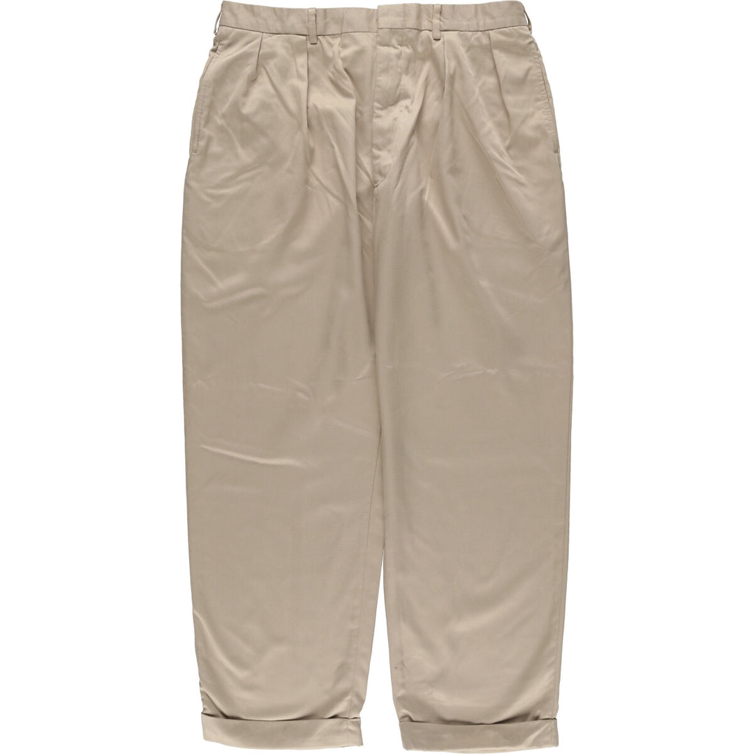 Ralph Lauren POLO GOLF two-pleat slacks, men's size W34 polyester Beige type Vintage Second Hand