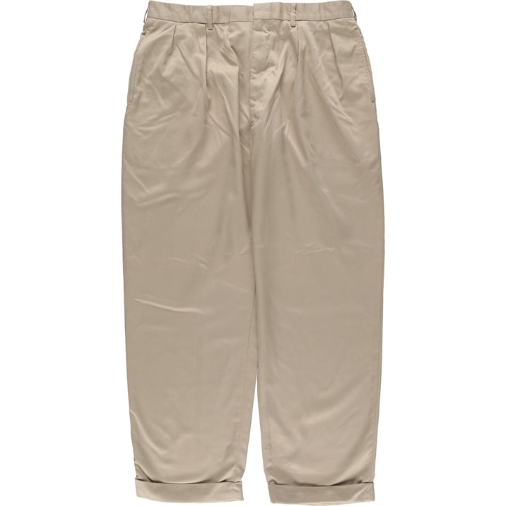 Ralph Lauren POLO GOLF two-pleat slacks, men's size W34 polyester Beige type Vintage Second Hand