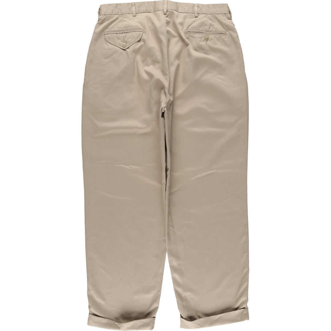 Ralph Lauren POLO GOLF two-pleat slacks, men's size W34 polyester Beige type Vintage Second Hand
