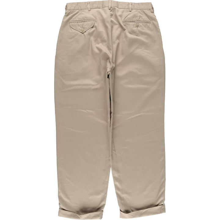 Ralph Lauren POLO GOLF two-pleat slacks, men's size W34 polyester Beige type Vintage Second Hand