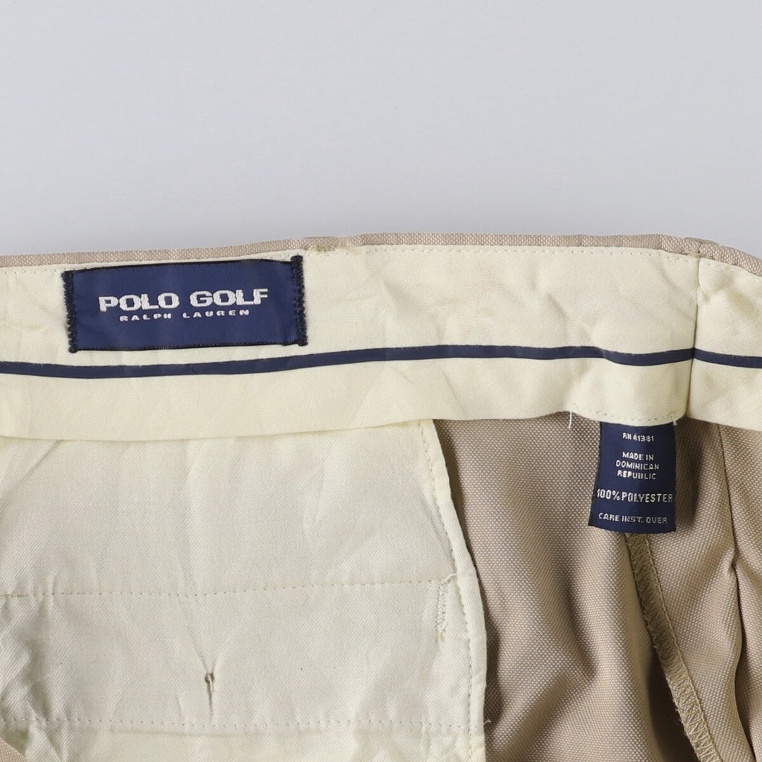 Ralph Lauren POLO GOLF two-pleat slacks, men's size W34 polyester Beige type Vintage Second Hand