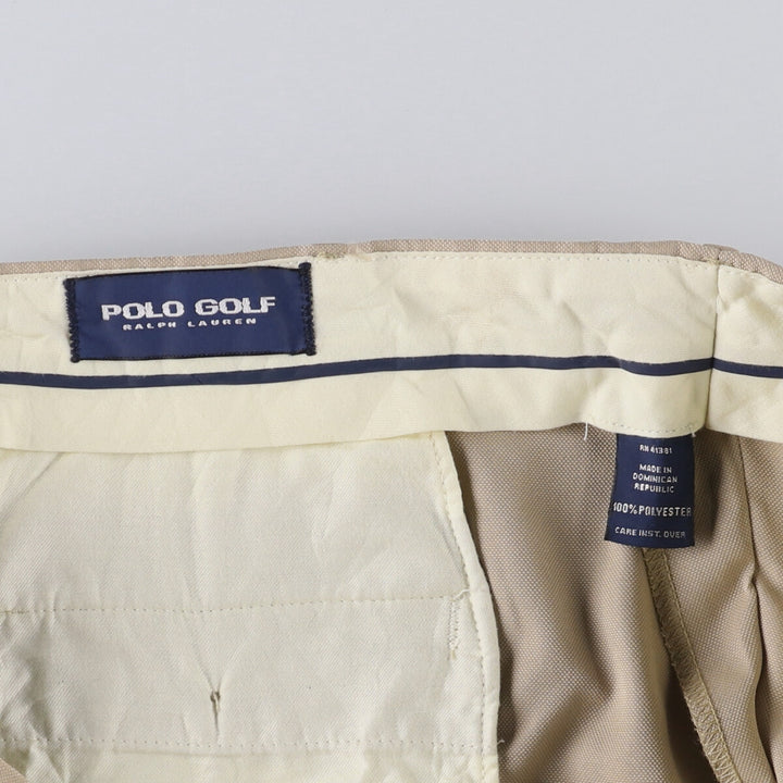Ralph Lauren POLO GOLF two-pleat slacks, men's size W34 polyester Beige type Vintage Second Hand