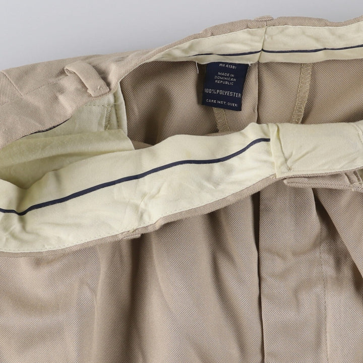 Ralph Lauren POLO GOLF two-pleat slacks, men's size W34 polyester Beige type Vintage Second Hand