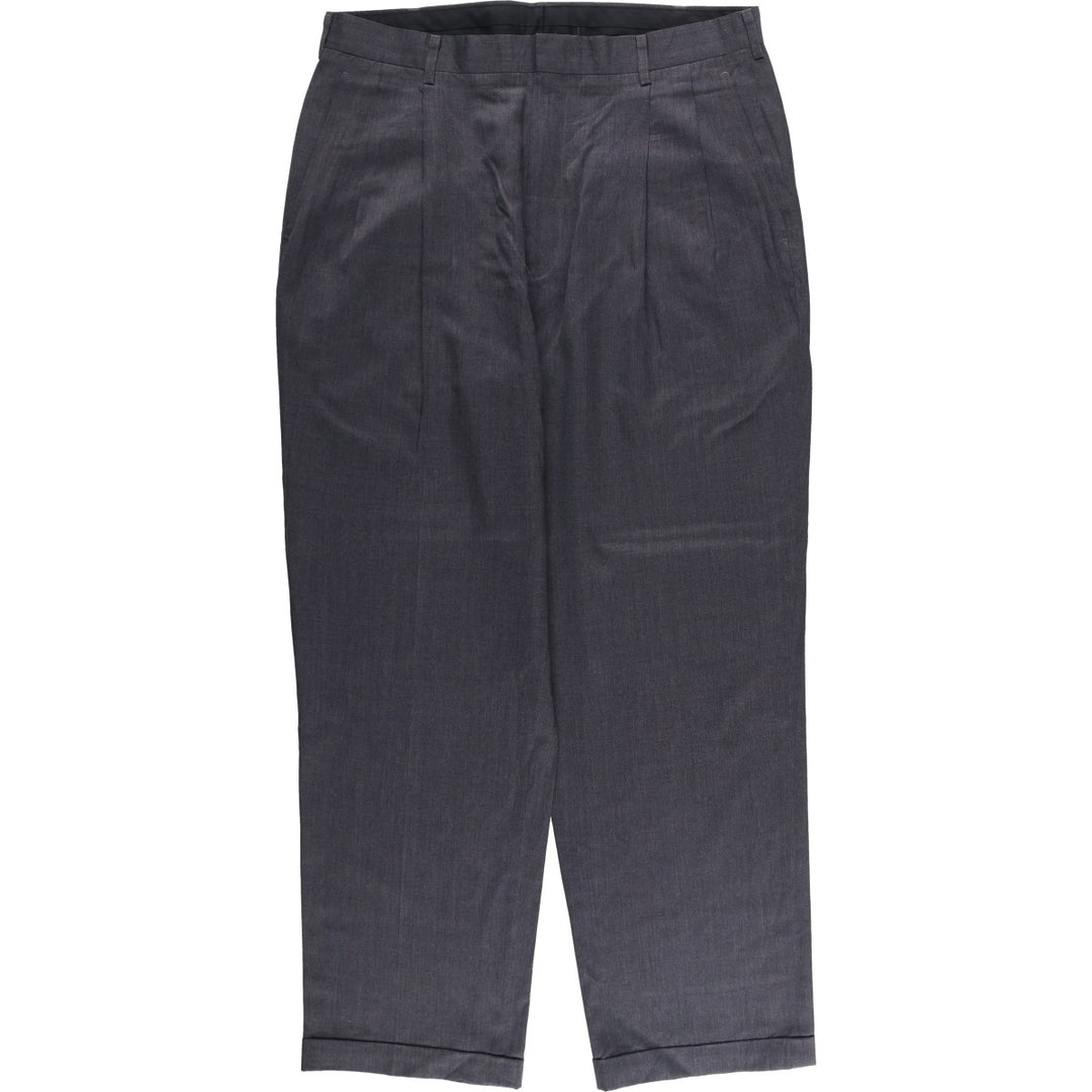 JOS.A.BANK TRAVELER'S COLLECTION Two-pleat Wool Pants, Men's Size 36 wool gray type Vintage Second Hand