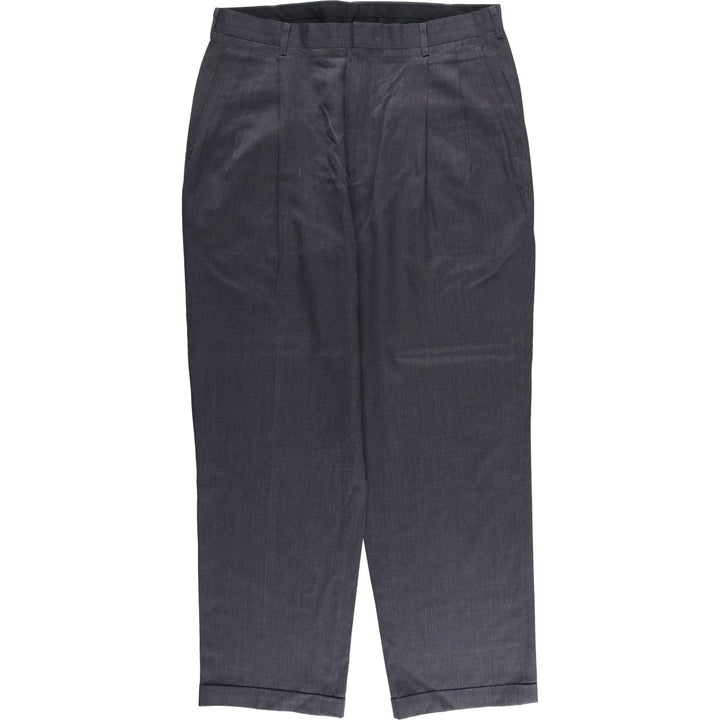 JOS.A.BANK TRAVELER'S COLLECTION Two-pleat Wool Pants, Men's Size 36 wool gray type Vintage Second Hand