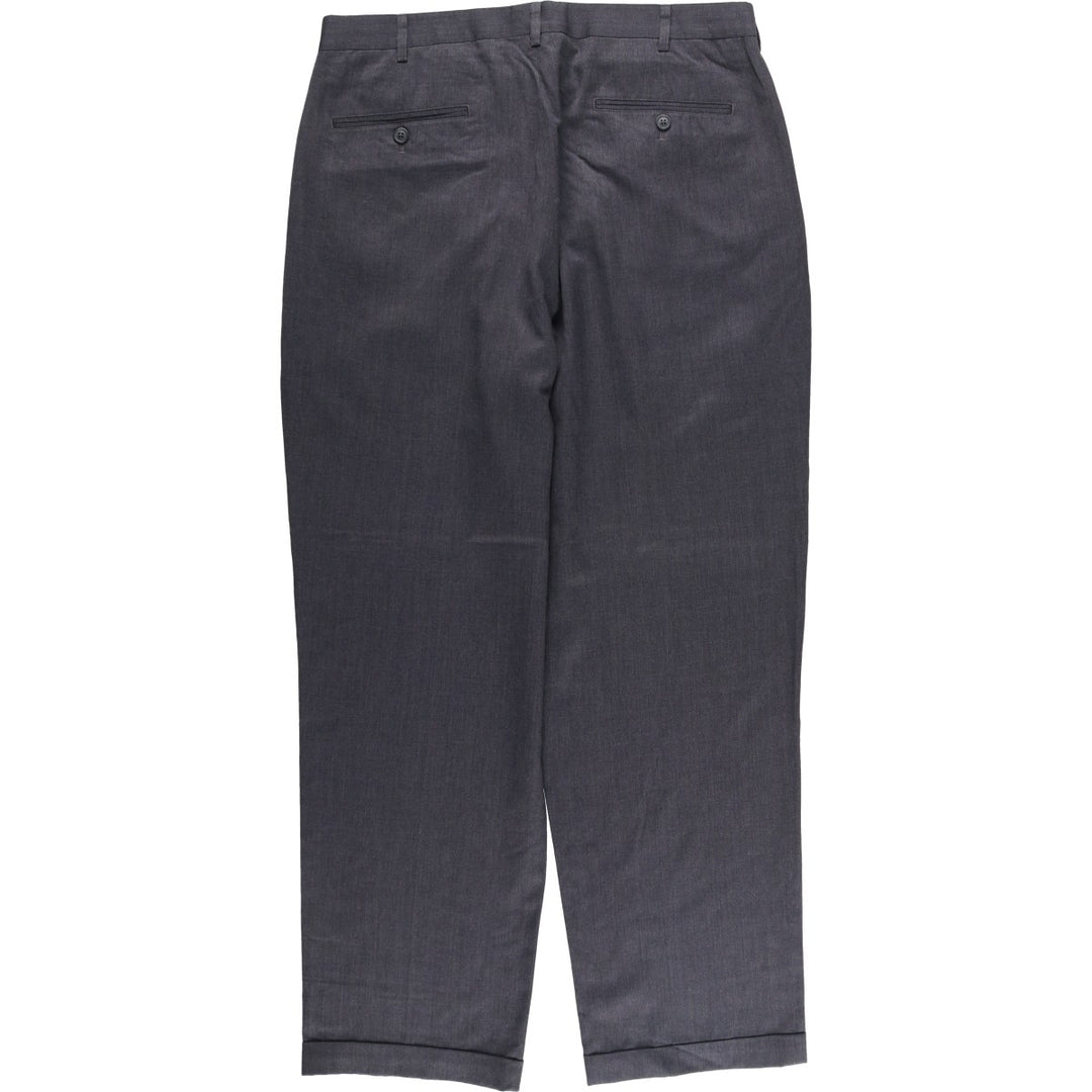 JOS.A.BANK TRAVELER'S COLLECTION Two-pleat Wool Pants, Men's Size 36 wool gray type Vintage Second Hand