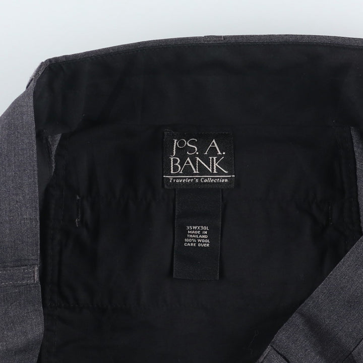 JOS.A.BANK TRAVELER'S COLLECTION Two-pleat Wool Pants, Men's Size 36 wool gray type Vintage Second Hand