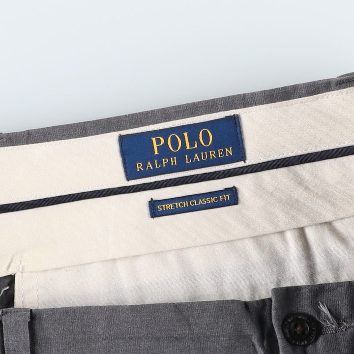 Ralph Lauren POLO RALPH LAUREN STRETCH CLASSIC FIT Cotton Slacks Men's Size W37 cotton gray type Vintage Second Hand