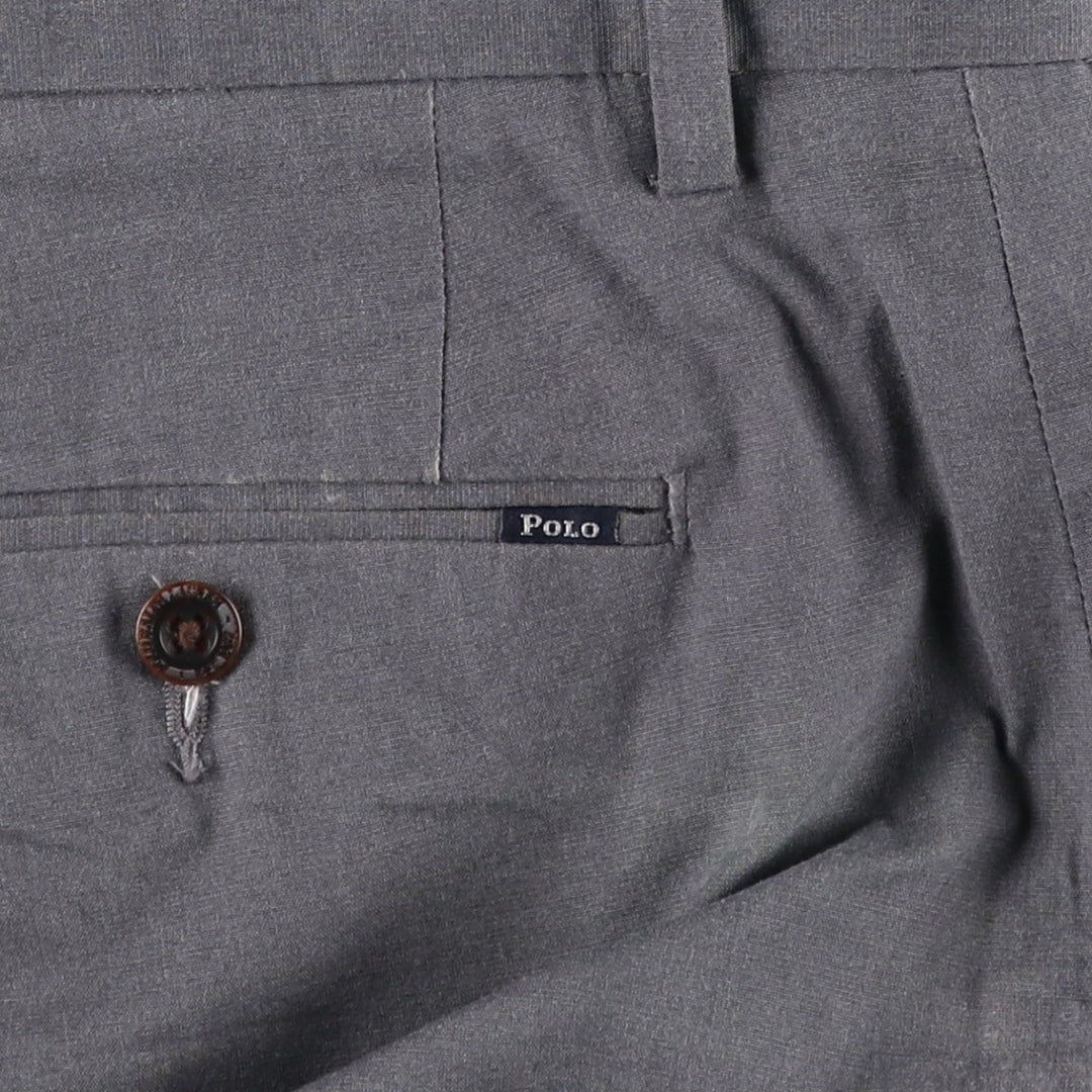 Ralph Lauren POLO RALPH LAUREN STRETCH CLASSIC FIT Cotton Slacks Men's Size W37 cotton gray type Vintage Second Hand
