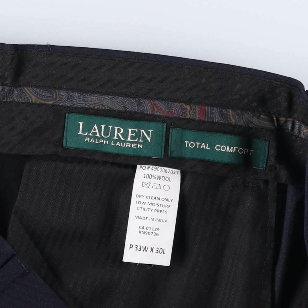 Ralph Lauren TOTAL COMFORT wool pants, men's size W35. wool navy blue type Vintage Second Hand