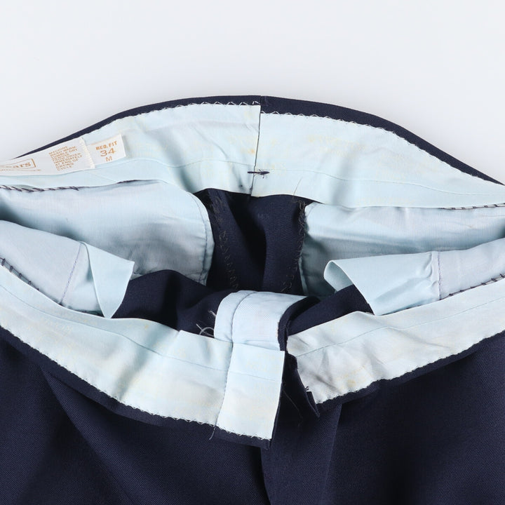 Vintage 70s-80'S Sears Prema-Press Reg. Fit Men's Slacks, Size 33 (approx.) unclear navy blue type Vintage Second Hand