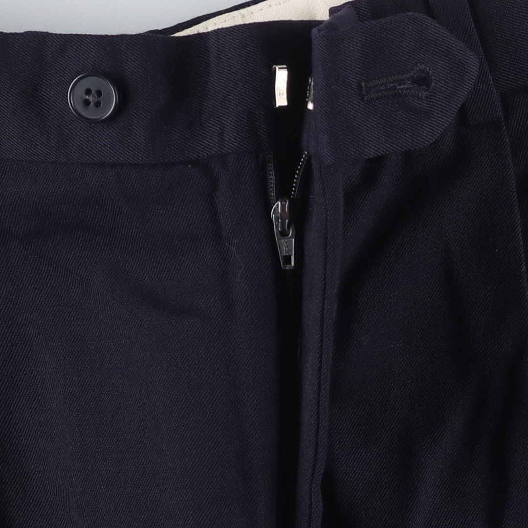 PAUL DIONE Three-pleat Wool Pants, Men's Size 34 wool navy blue type Vintage Second Hand