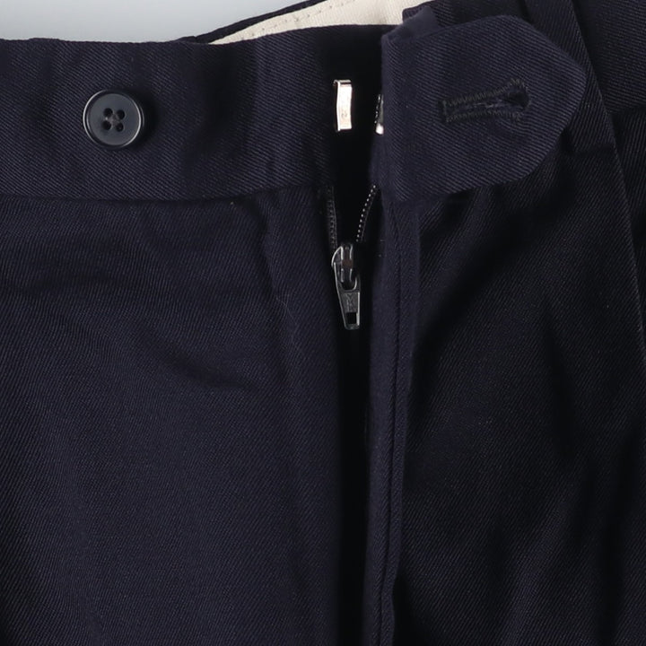 PAUL DIONE Three-pleat Wool Pants, Men's Size 34 wool navy blue type Vintage Second Hand