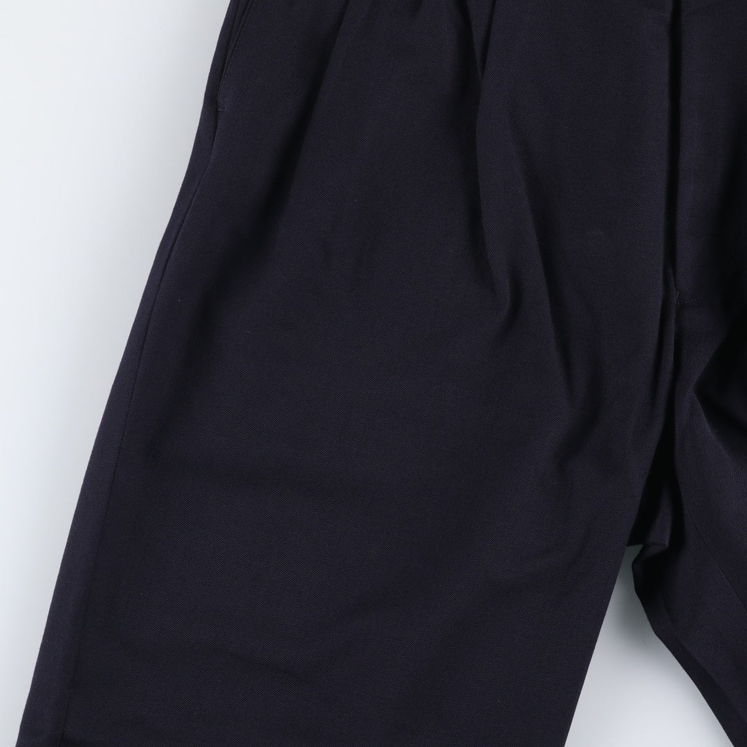 PAUL DIONE Three-pleat Wool Pants, Men's Size 34 wool navy blue type Vintage Second Hand