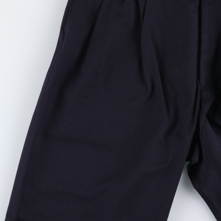 PAUL DIONE Three-pleat Wool Pants, Men's Size 34 wool navy blue type Vintage Second Hand