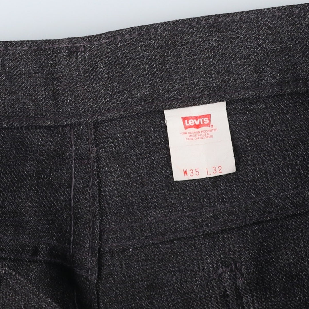 90'S Levi's 10517-9055 Flare Pants, Made in USA, Men's, Size 36, Vintage polyester gray type Vintage Second Hand