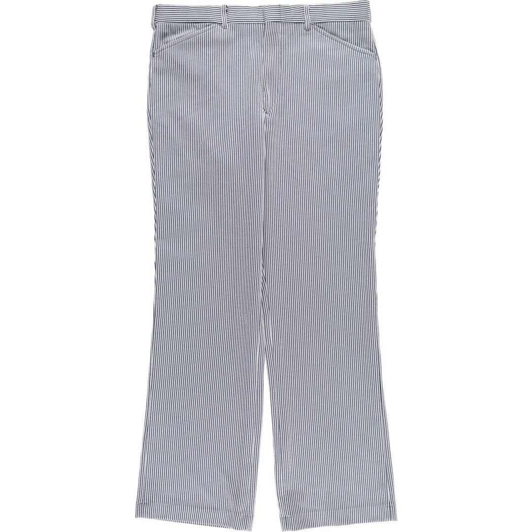 Vintage 70s-80'S Sears Prema-Press Reg. Fit Striped Pattern Slacks, Men's Size 34 unclear white type Vintage Second Hand