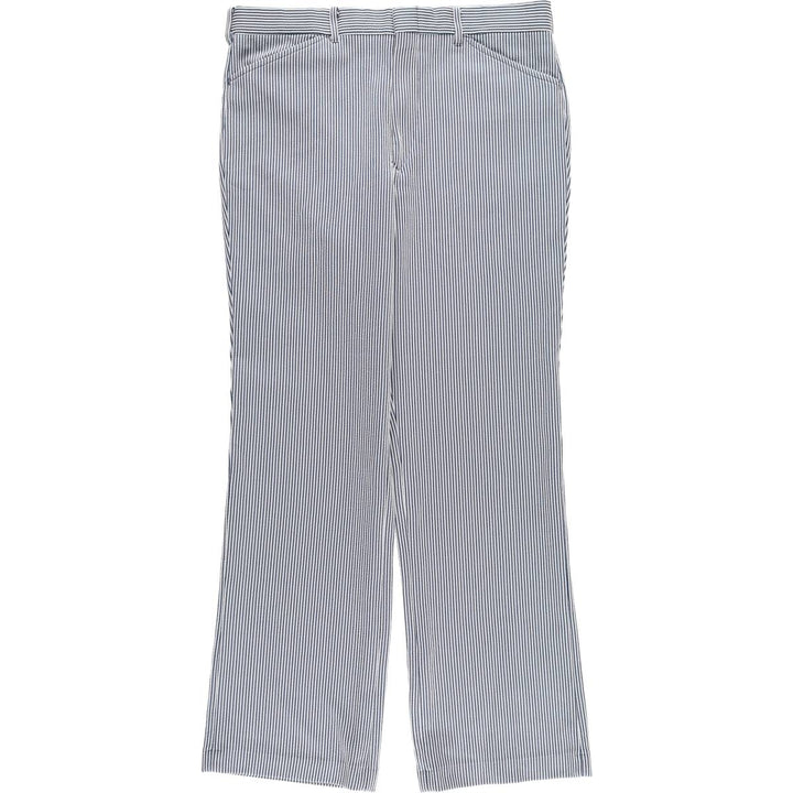 Vintage 70s-80'S Sears Prema-Press Reg. Fit Striped Pattern Slacks, Men's Size 34 unclear white type Vintage Second Hand