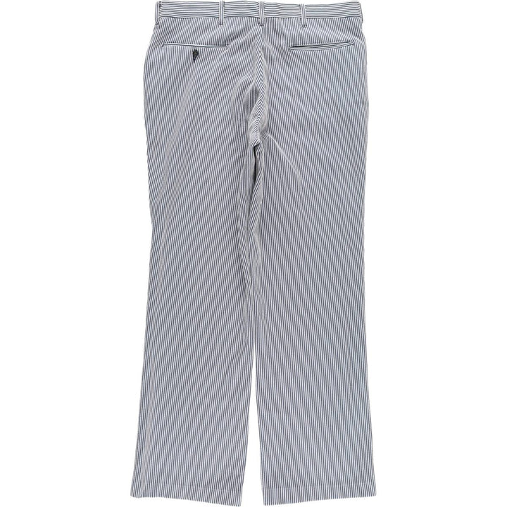 Vintage 70s-80'S Sears Prema-Press Reg. Fit Striped Pattern Slacks, Men's Size 34 unclear white type Vintage Second Hand