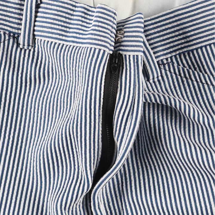 Vintage 70s-80'S Sears Prema-Press Reg. Fit Striped Pattern Slacks, Men's Size 34 unclear white type Vintage Second Hand