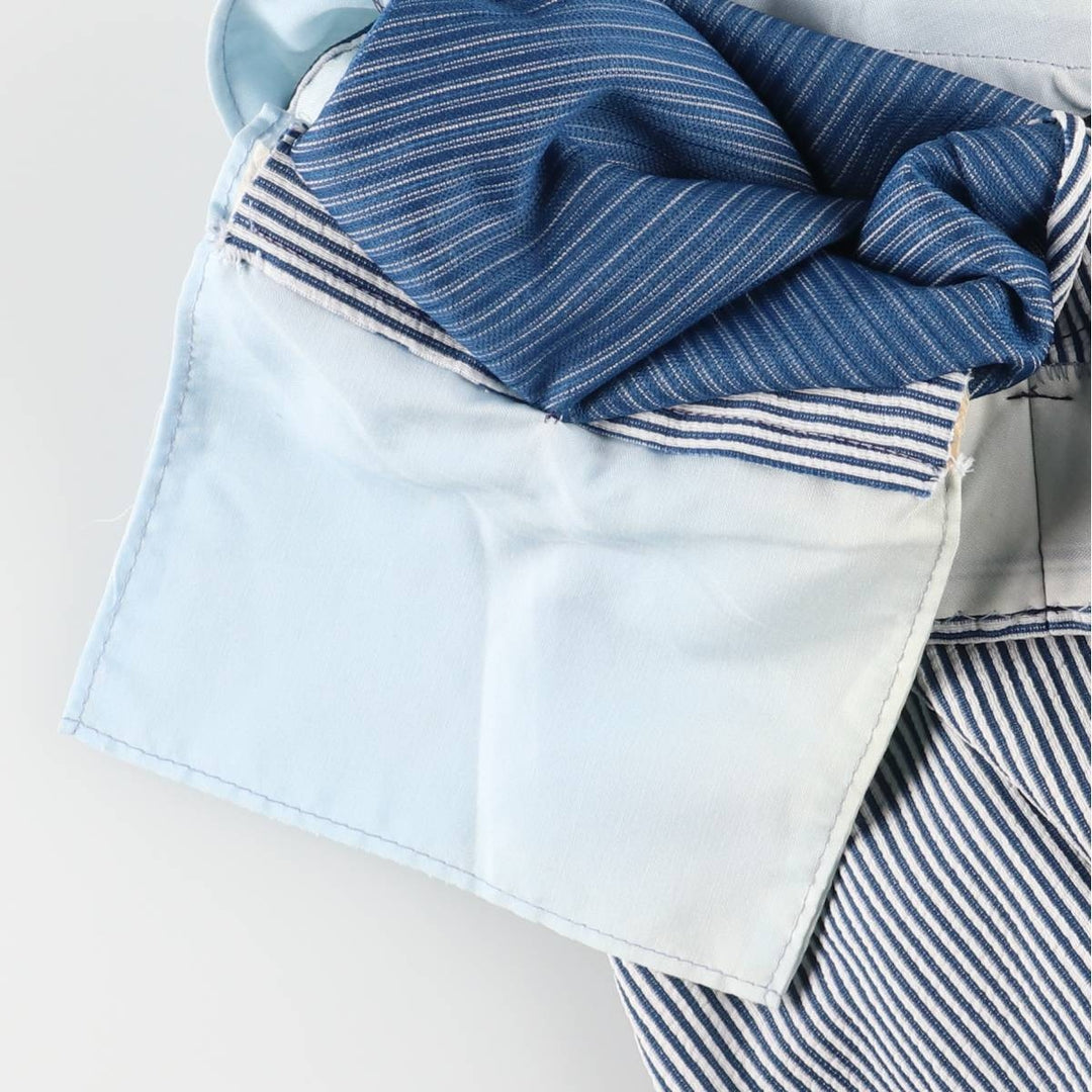 Vintage 70s-80'S Sears Prema-Press Reg. Fit Striped Pattern Slacks, Men's Size 34 unclear white type Vintage Second Hand