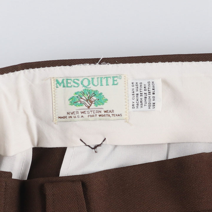 Vintage 60s-70'S MESQUITE wool flared pants, made in the USA, men's size W33. unclear brown type Vintage Second Hand