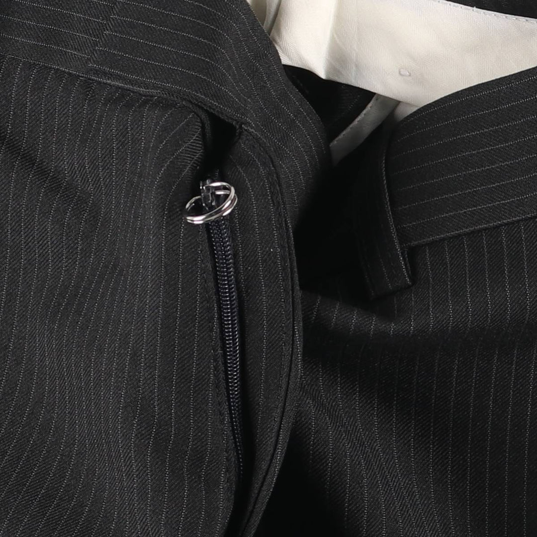 MICHAEL BRANDON Striped Pattern Slacks, Men's, Size W30 polyester black type Vintage Second Hand