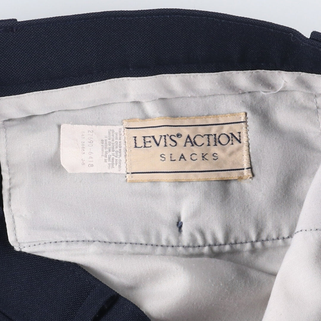 Vintage 1980'S Levi's Action Slacks, Men's Size 34 unclear navy blue type Vintage Second Hand