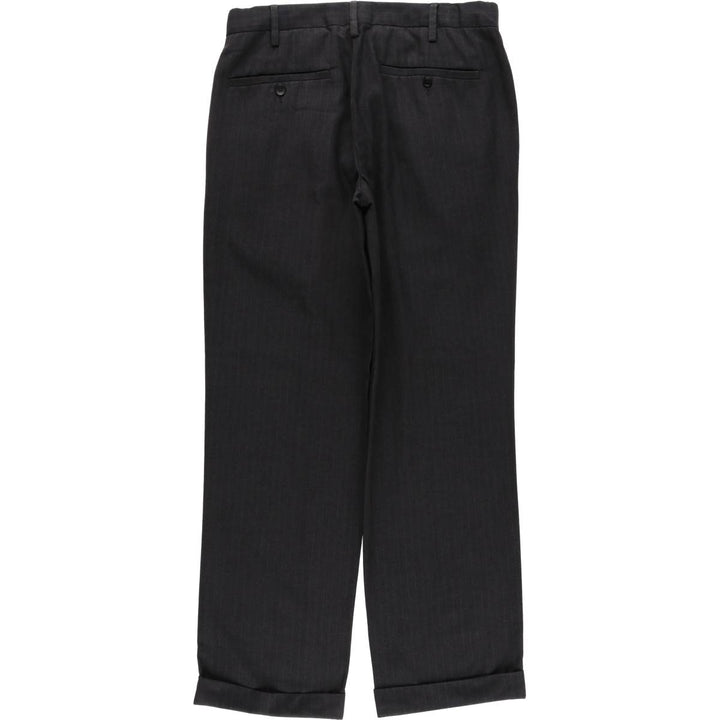 VAN HEUSEN Stripe Pattern Two-Pleated Slacks, Men's Size W32 polyester gray type Vintage Second Hand