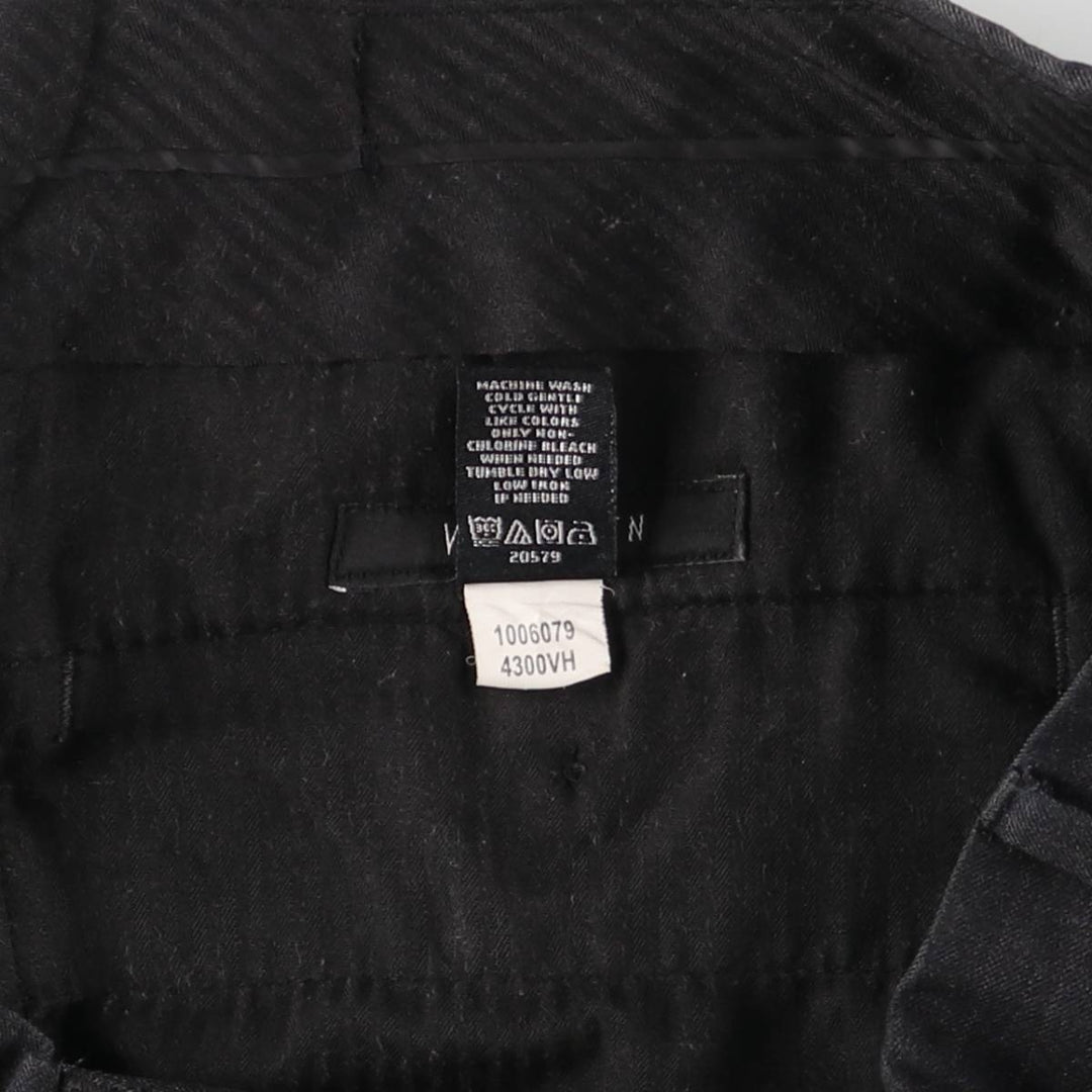 VAN HEUSEN Stripe Pattern Two-Pleated Slacks, Men's Size W32 polyester gray type Vintage Second Hand
