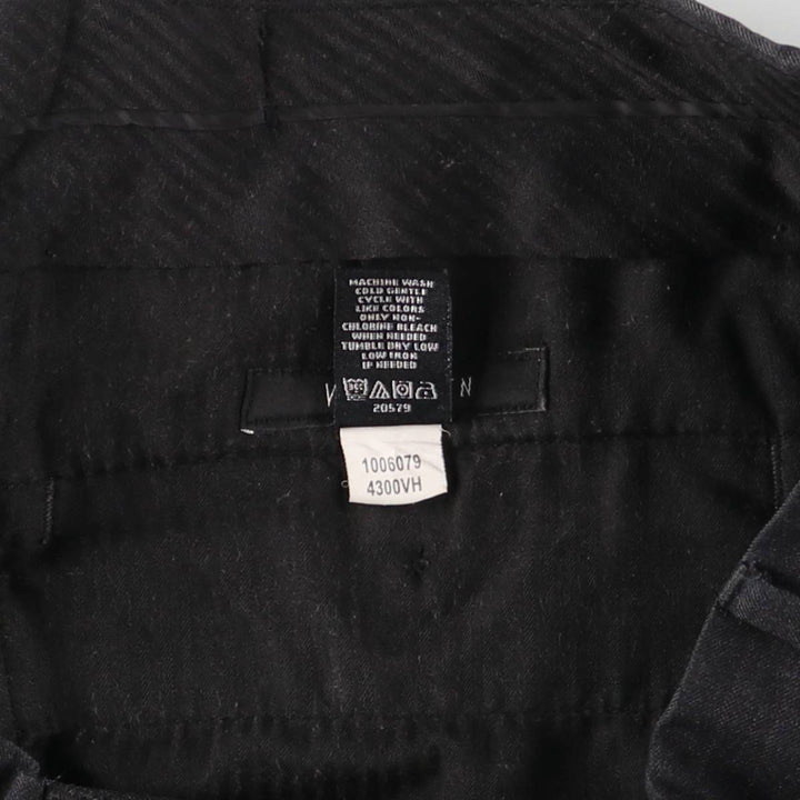 VAN HEUSEN Stripe Pattern Two-Pleated Slacks, Men's Size W32 polyester gray type Vintage Second Hand