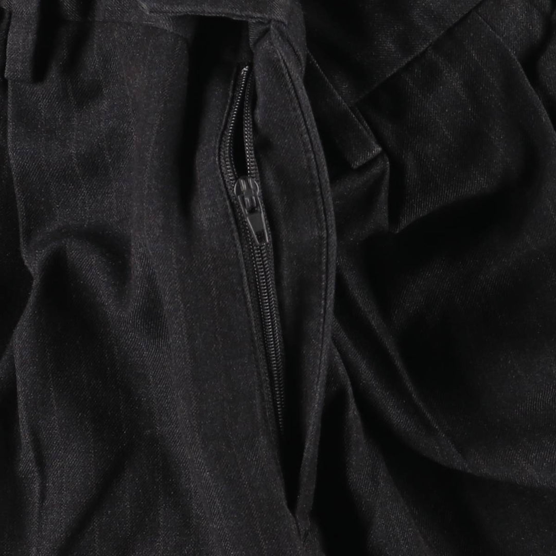 VAN HEUSEN Stripe Pattern Two-Pleated Slacks, Men's Size W32 polyester gray type Vintage Second Hand