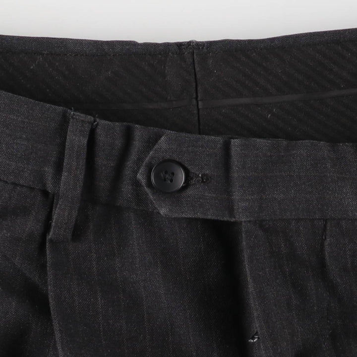 VAN HEUSEN Stripe Pattern Two-Pleated Slacks, Men's Size W32 polyester gray type Vintage Second Hand